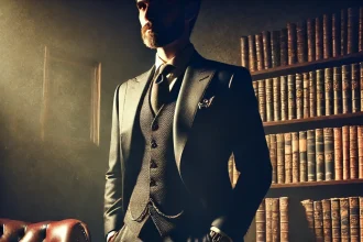 DALL·E 2025 01 30 16.24.41 A powerful and mysterious figure standing in a dimly lit study surrounded by ancient books and strategic chess pieces. The atmosphere exudes intellig