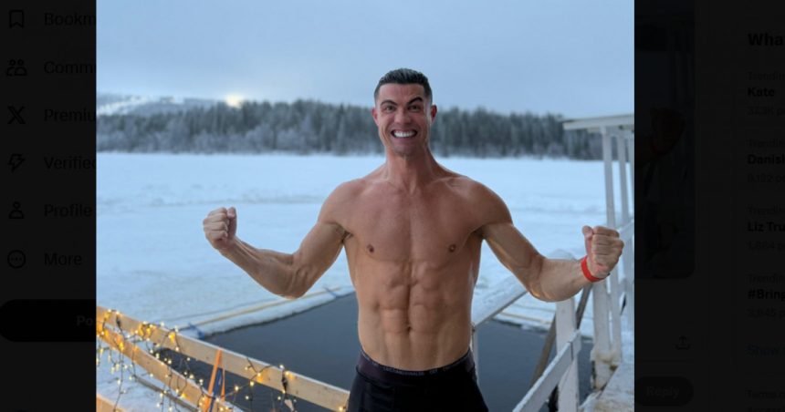 video cristiano ronaldo vacanta in laponia starul din campionatul saudit a facut o baie la 20 de grade celsius 677d9f514ec6c