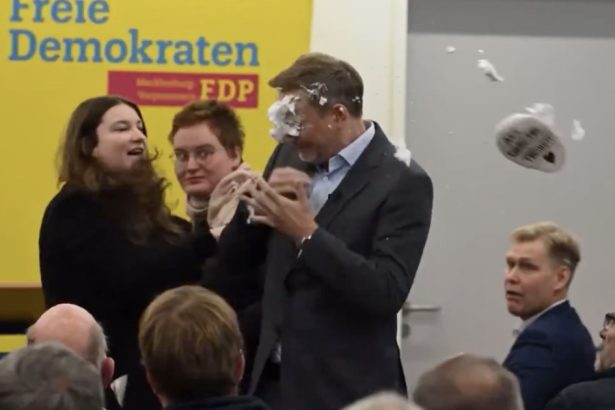 video fostul ministru de finante al germaniei atacat cu spuma de ras in campania electorala cine este christian lindner 67810ea277672