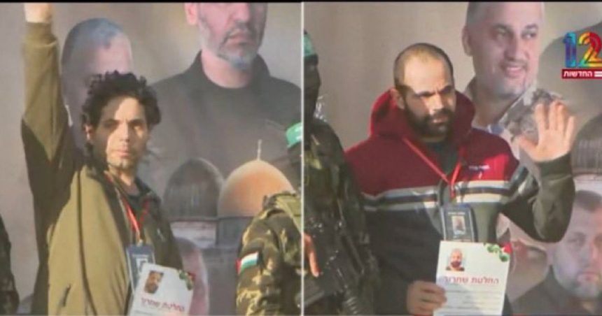 video doi ostatici israelieni au fost eliberati de hamas dupa 484 de zile in captivitate un al treilea barbat trebuie predat crucii rosii 679dce00f00b5