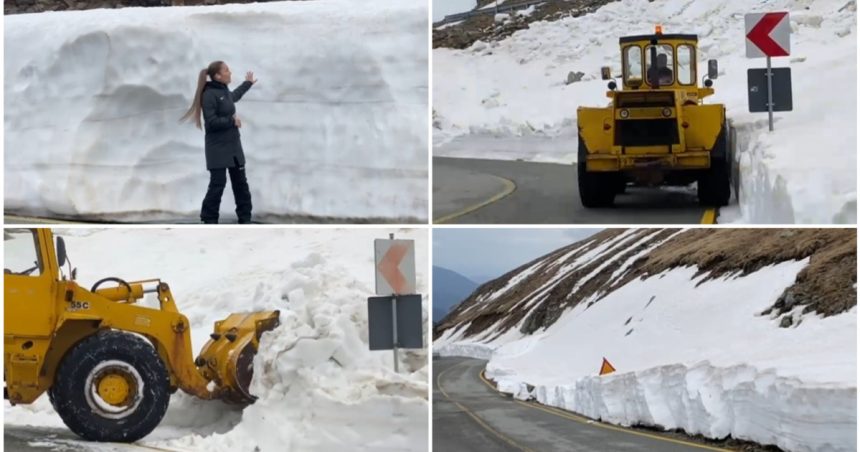video deszapezirea pe transalpina continua imagini cu troienele de pe marginea soselei care ating chiar si doi metri inaltime 6809e6645cbf7