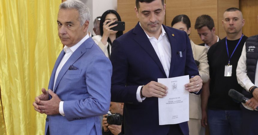 george simion a mers la vot insotit de calin georgescu presedintele aur am votat cu calin georgescu 681703d04b90b