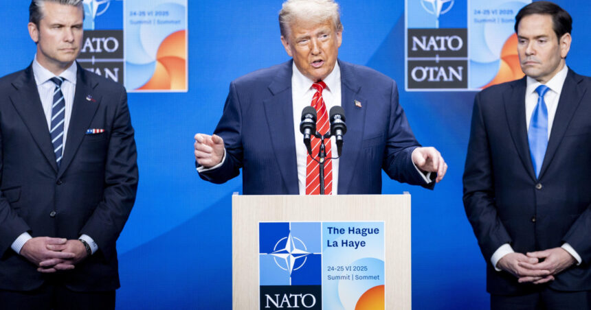 donald trump discurs dupa summitul nato de la haga ce a spus presedintele sua despre apararea europei vladimir putin si iran 685c1a3e210a9
