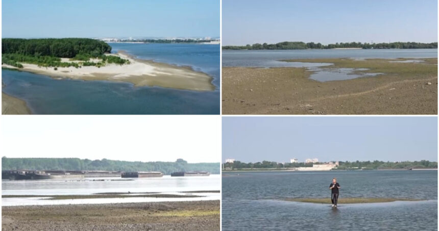 video canicula scade alarmant debitul dunarii judetul in care fluviul poate fi trecut la pas pe anumite portiuni 68564f2196ef8