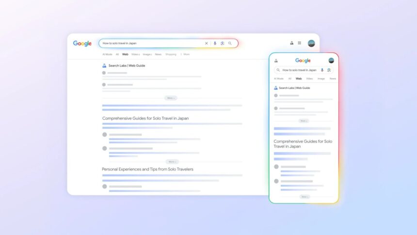 googles new web view search experiment organizes results with ai 68826848d3e90